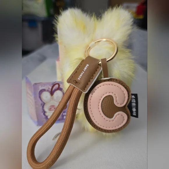 Baby Three Super Mini Bunny Plush Pendant  "Letter C" - Picture 9 of 13